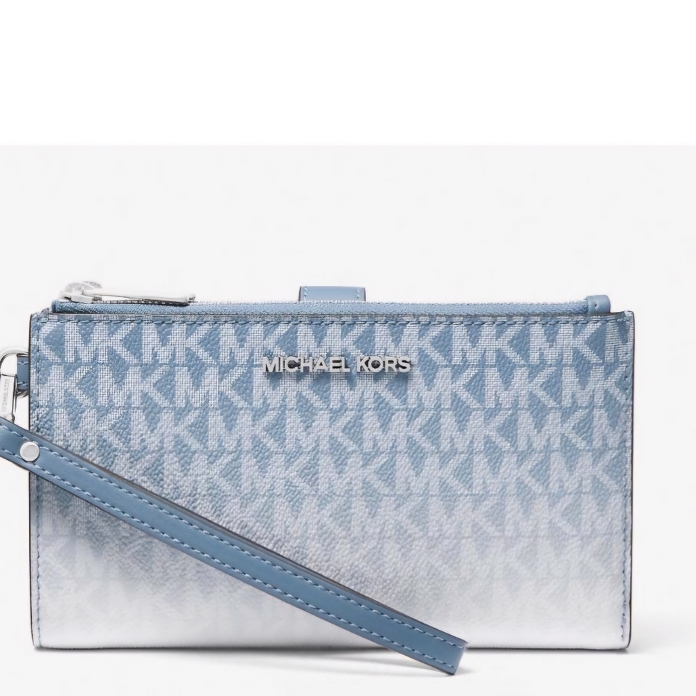 BNWT MICHAEL KORS WRISTLET WALLET Beautiful blue white ombre